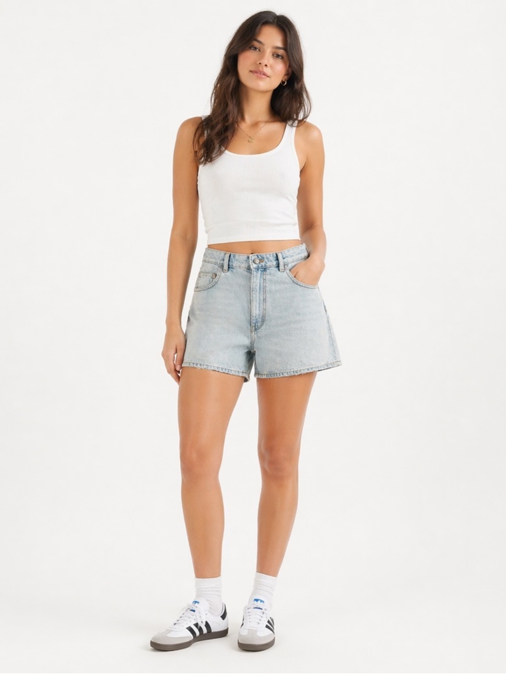 Zara Light Wash Denim Jean Bermuda Shorts